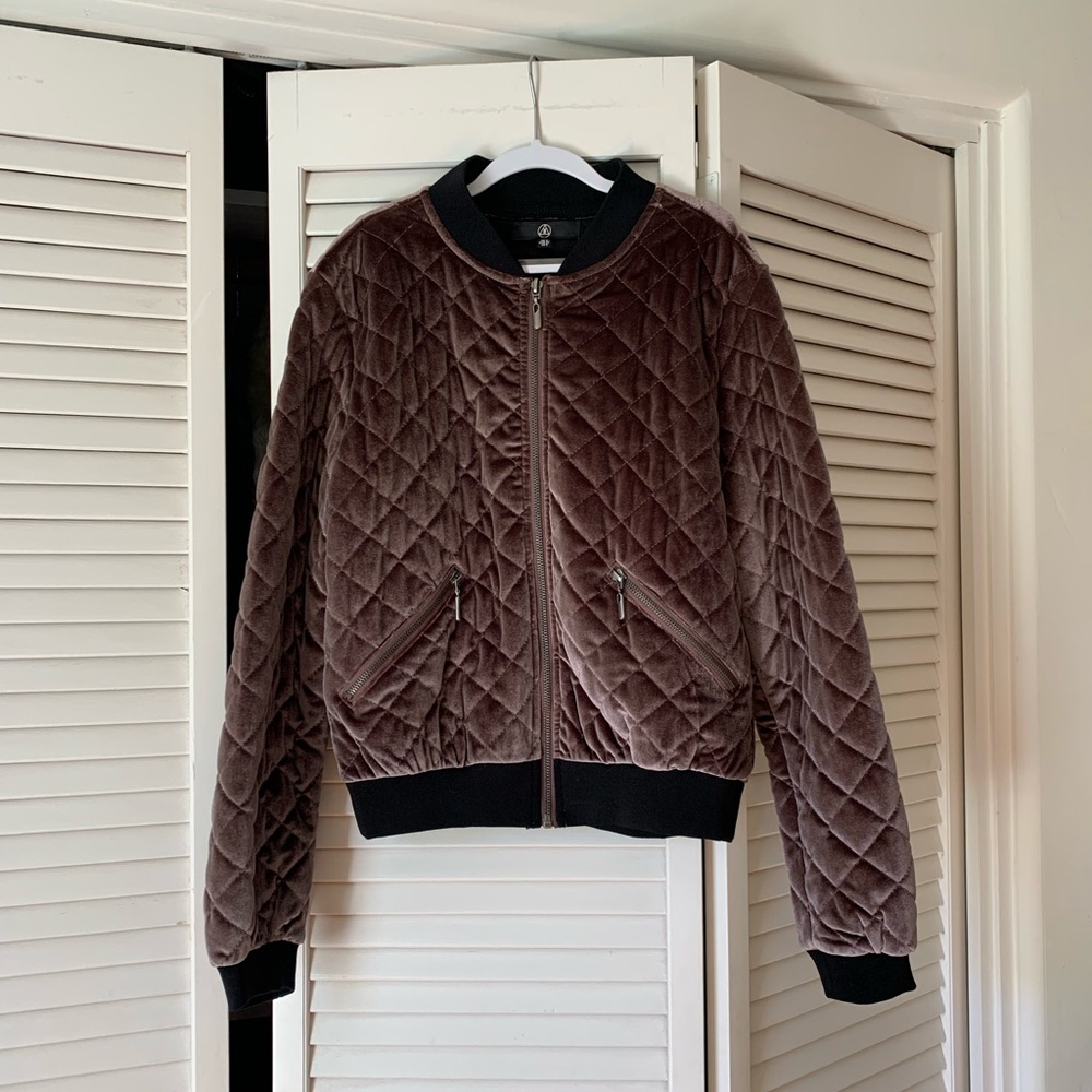 Purple velvet bomber, machine washable